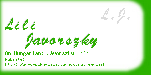 lili javorszky business card